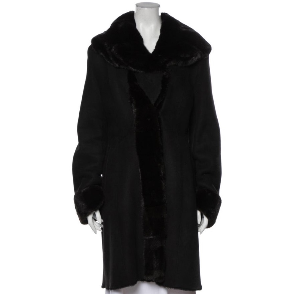 Shearling Coat with genuine mink trim